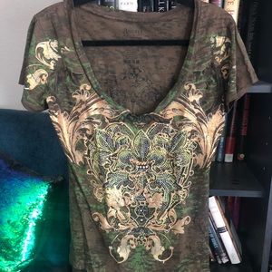 Angels and Diamonds country bling camo top L